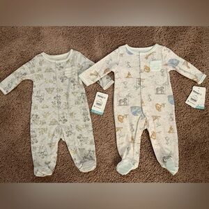 0-3 mo • Disney Baby Wishes + Dreams Footed Sleep N Play • Dumbo & Mickey Mouse